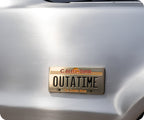 Out Of Time Number Plate  Pin Badge