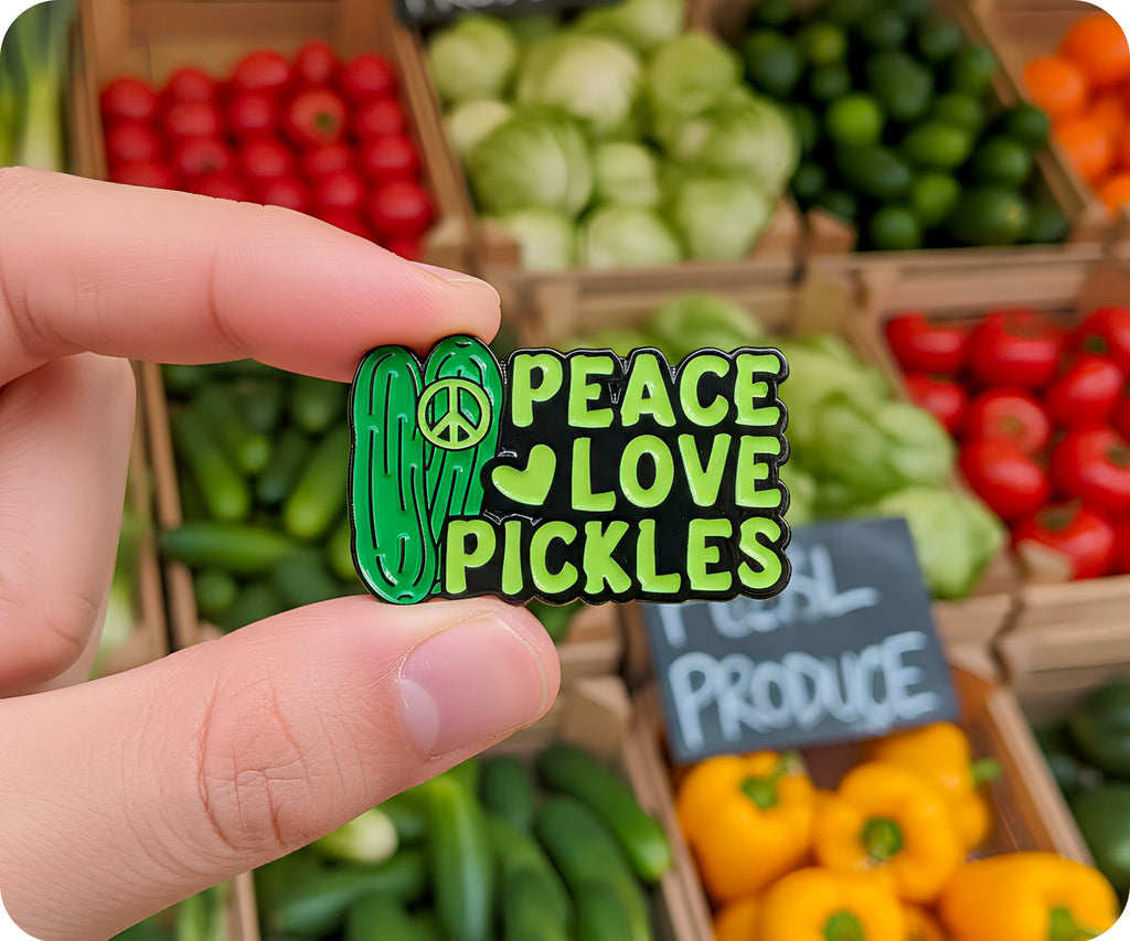 Peace Love Pickles Pin Badge