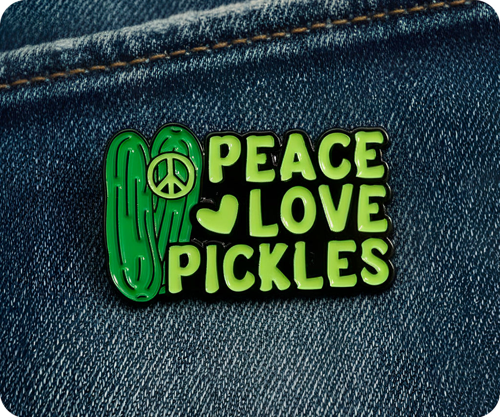 Peace Love Pickles Pin Badge