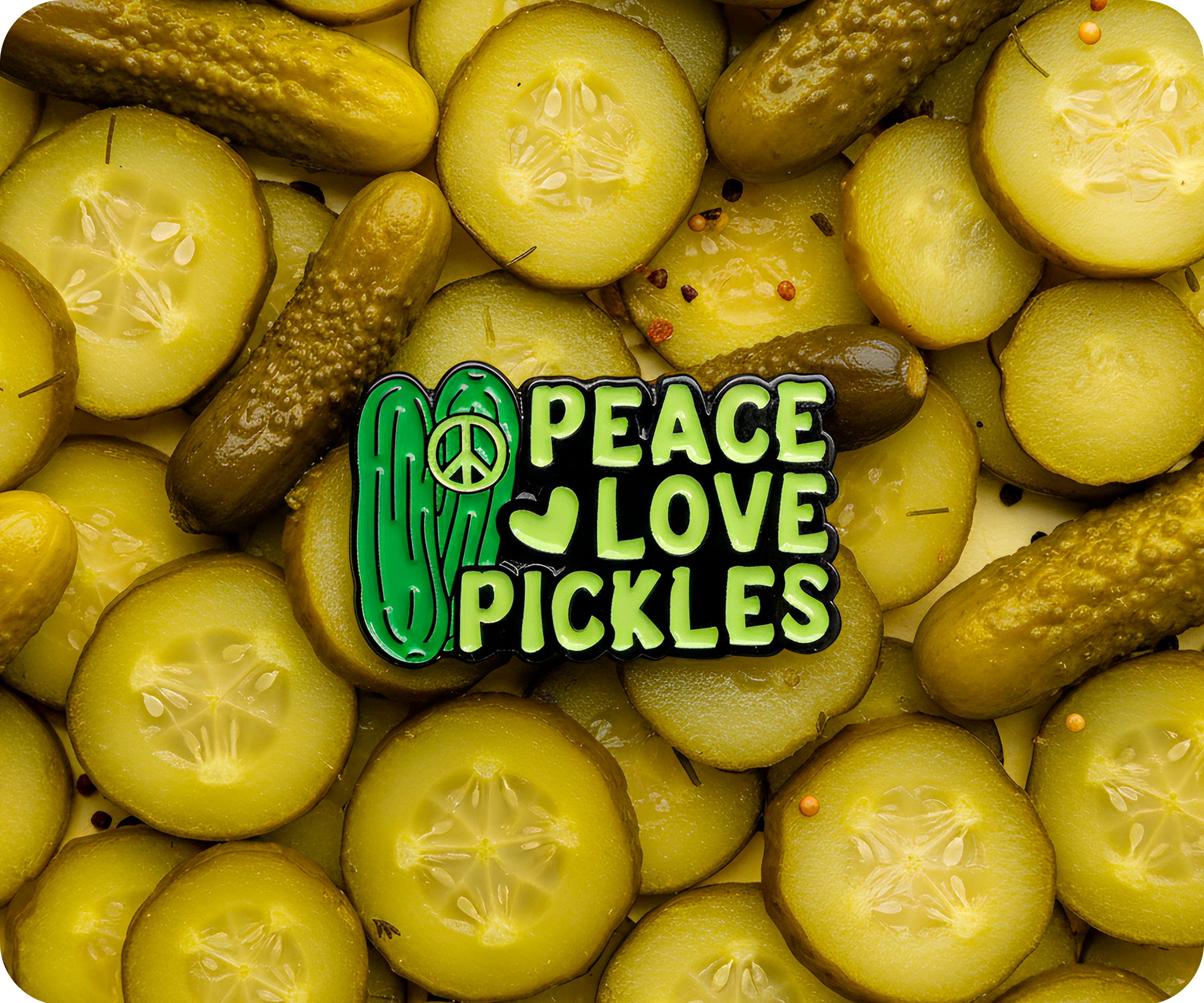 Peace Love Pickles Pin Badge