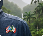 Puerto Rico & Mexico Friendship Pin Badge