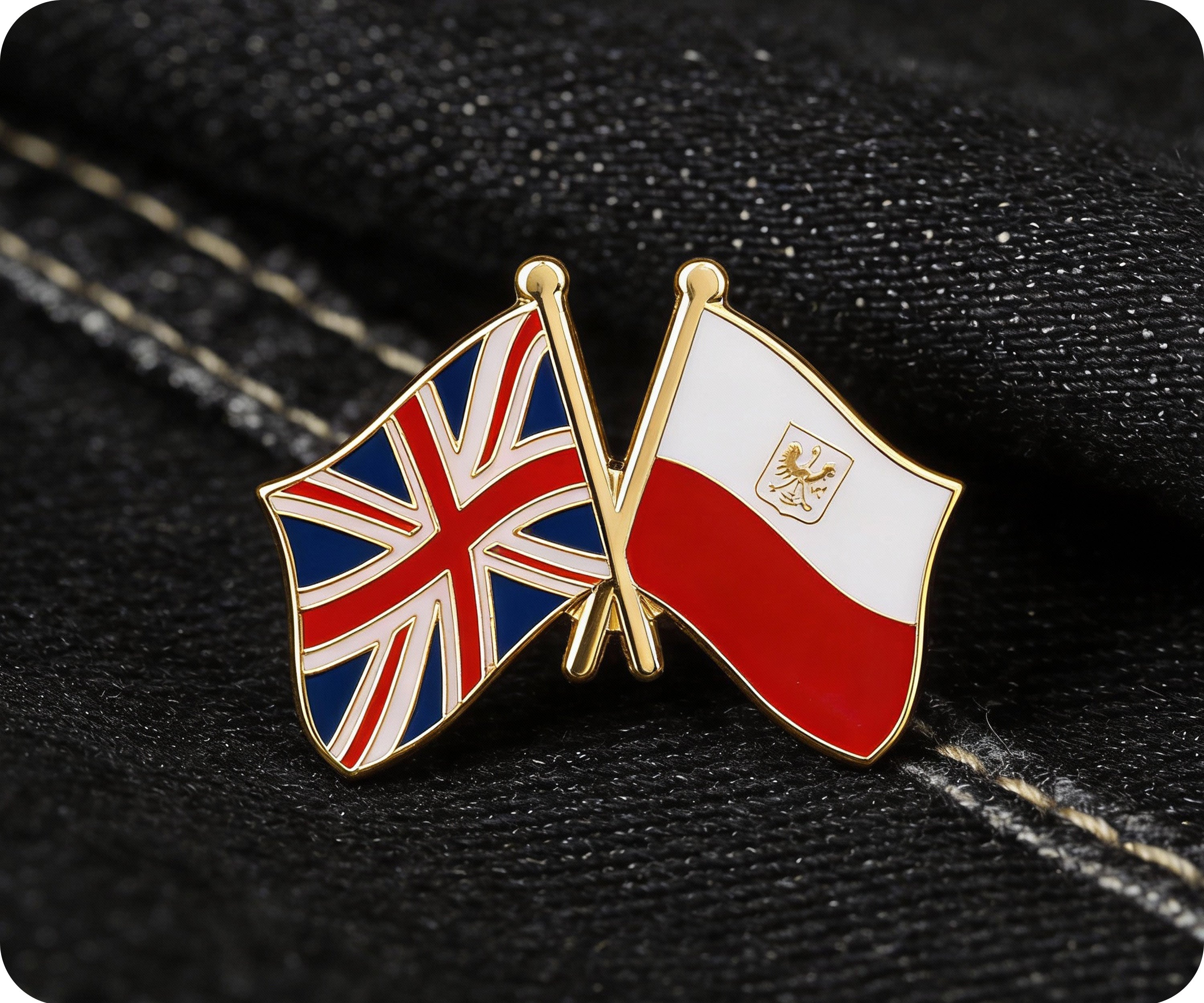 United Kingdom & Poland (Naval Crest) Friendship Pin Badge