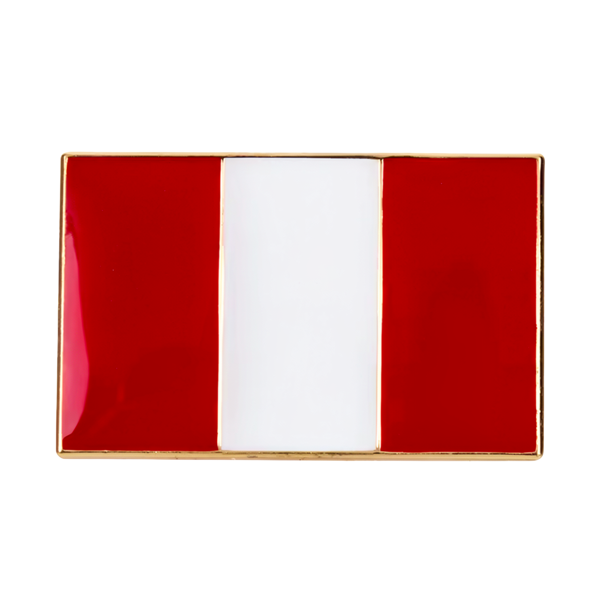 Insignia de pin con la bandera rectangular de Perú Imagen principal del producto