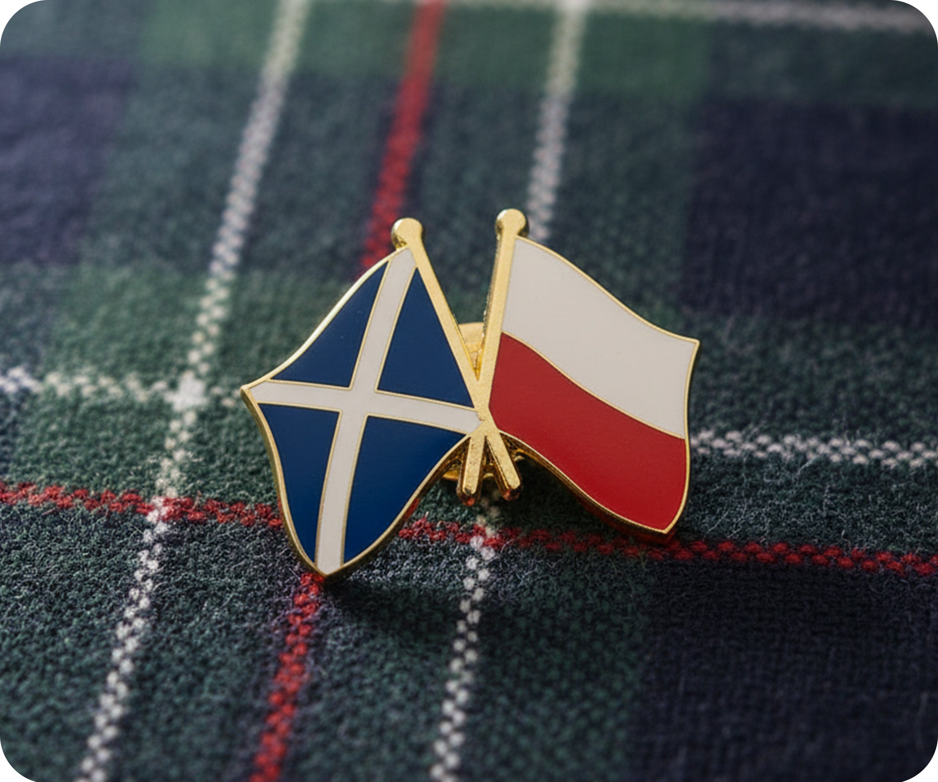 Scotland & Poland Friendship Pin Badge