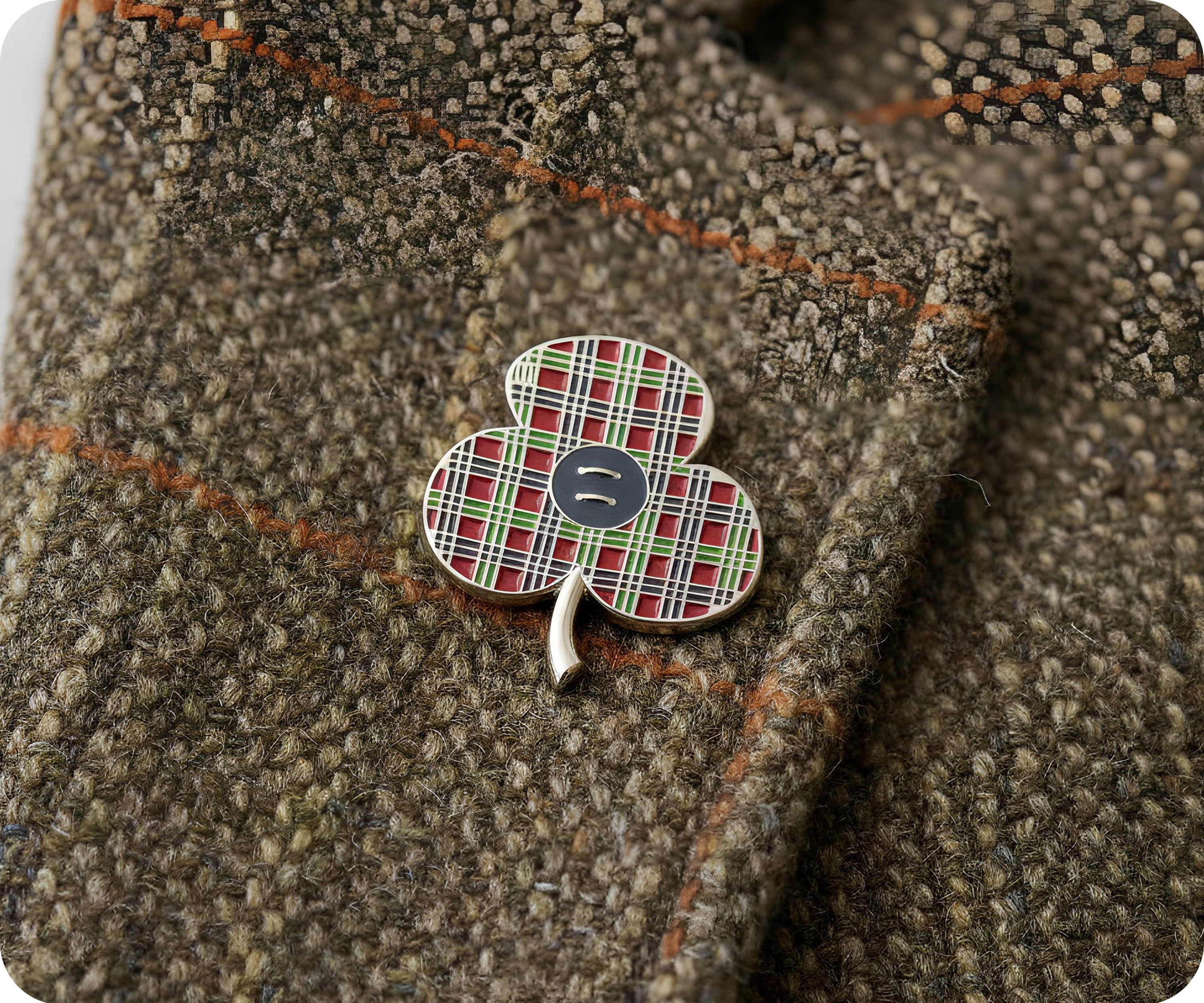 Pin de amapola de tartán Imagen secundaria del producto