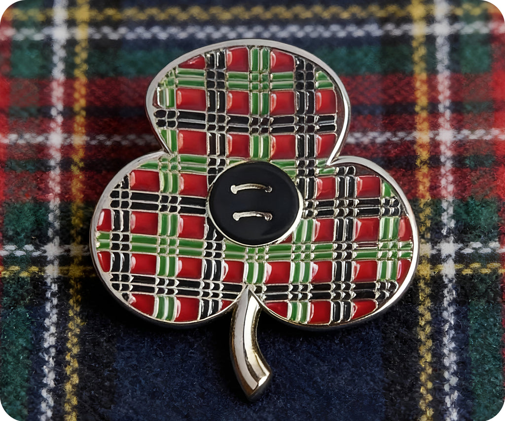 Tartan Poppy Pin Badge