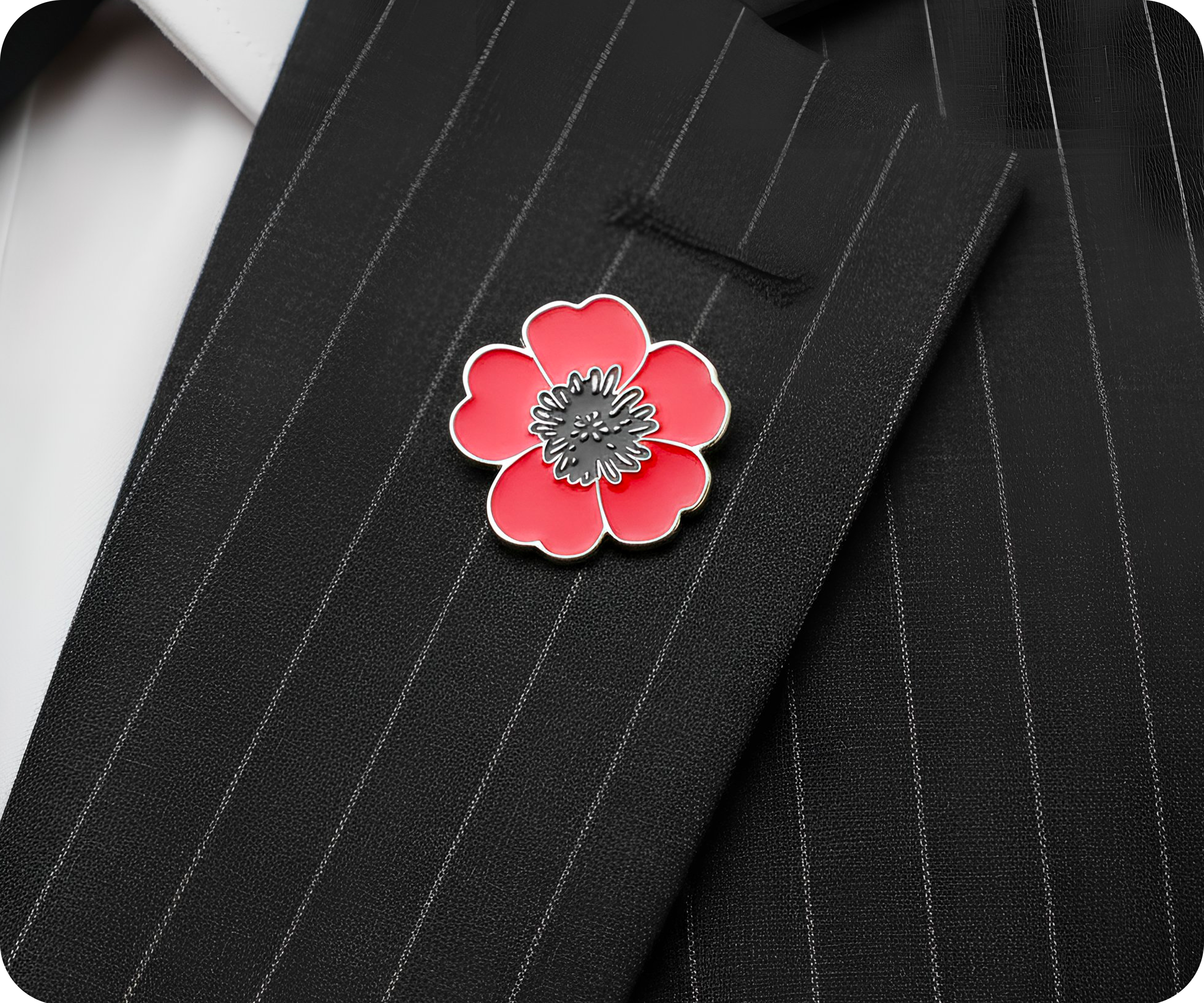 Red Poppy Flower Pin Badge
