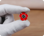 Red Poppy Flower Pin Badge
