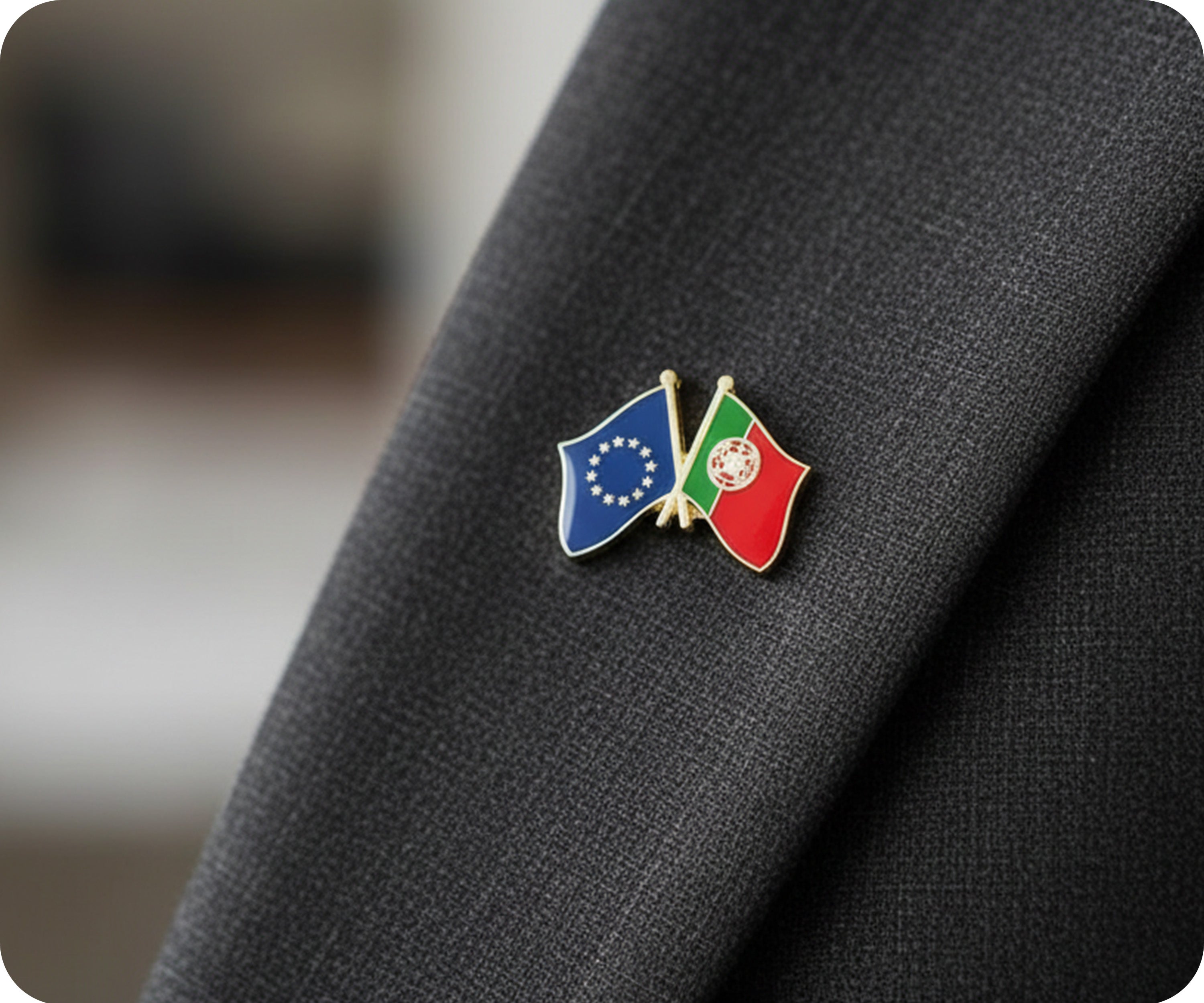 Pin de amistad entre la Unión Europea y Portugal Imagen secundaria del producto