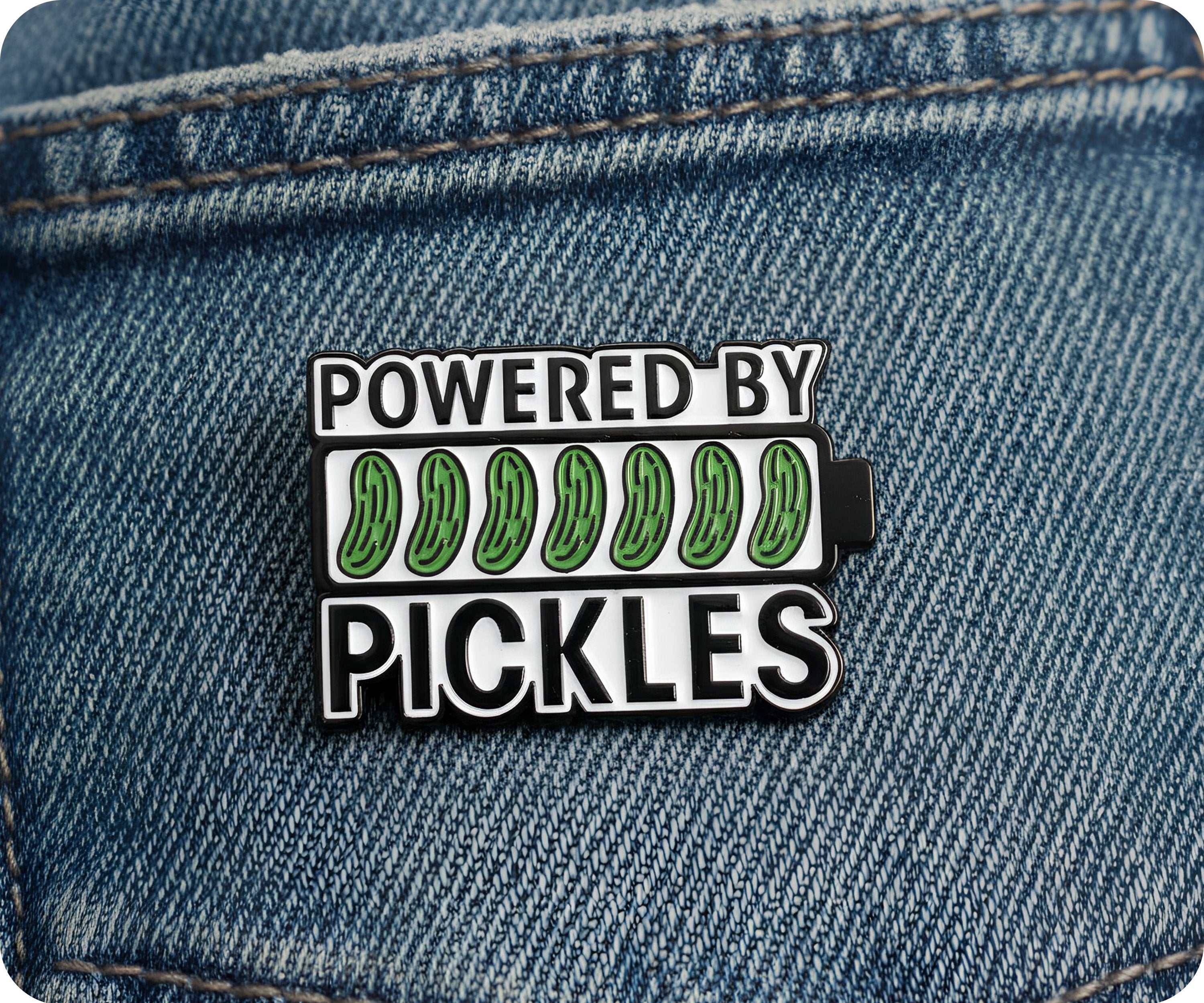 Powered By Pickles Pin Badge