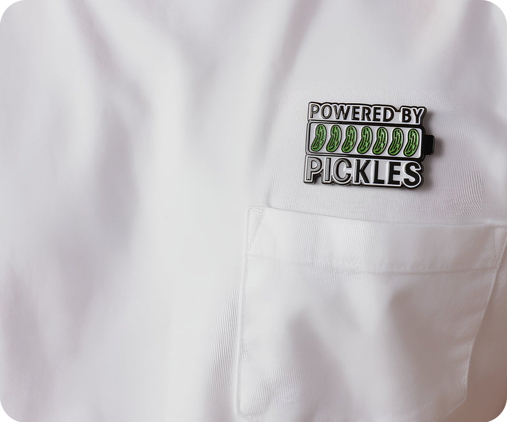 Powered By Pickles Pin Badge