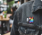 Insignia de pin LGBTQI+ de gato arcoíris Progress Pride