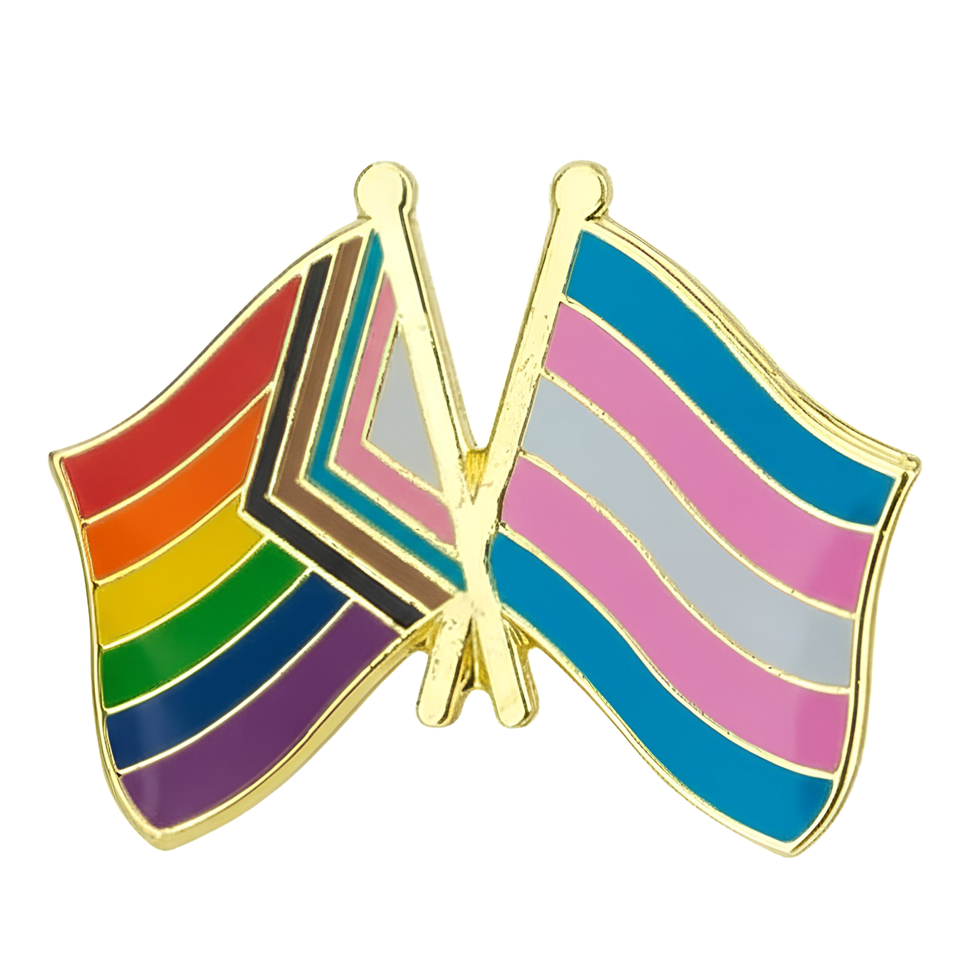 Insignia de orgullo y amistad transgénero con arcoíris Imagen principal del producto