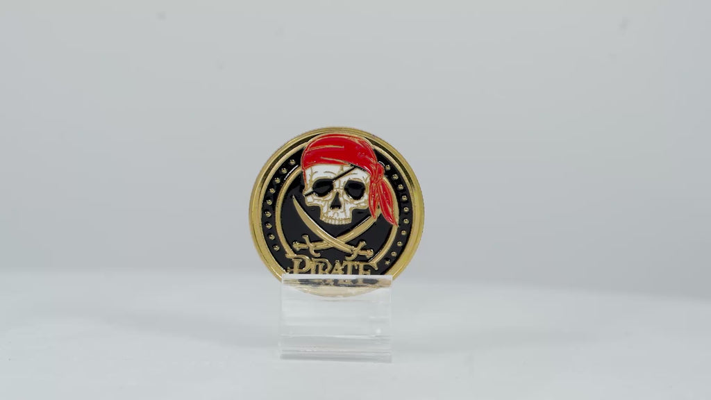 Pirate Treasure Coin – Skull & Map Design