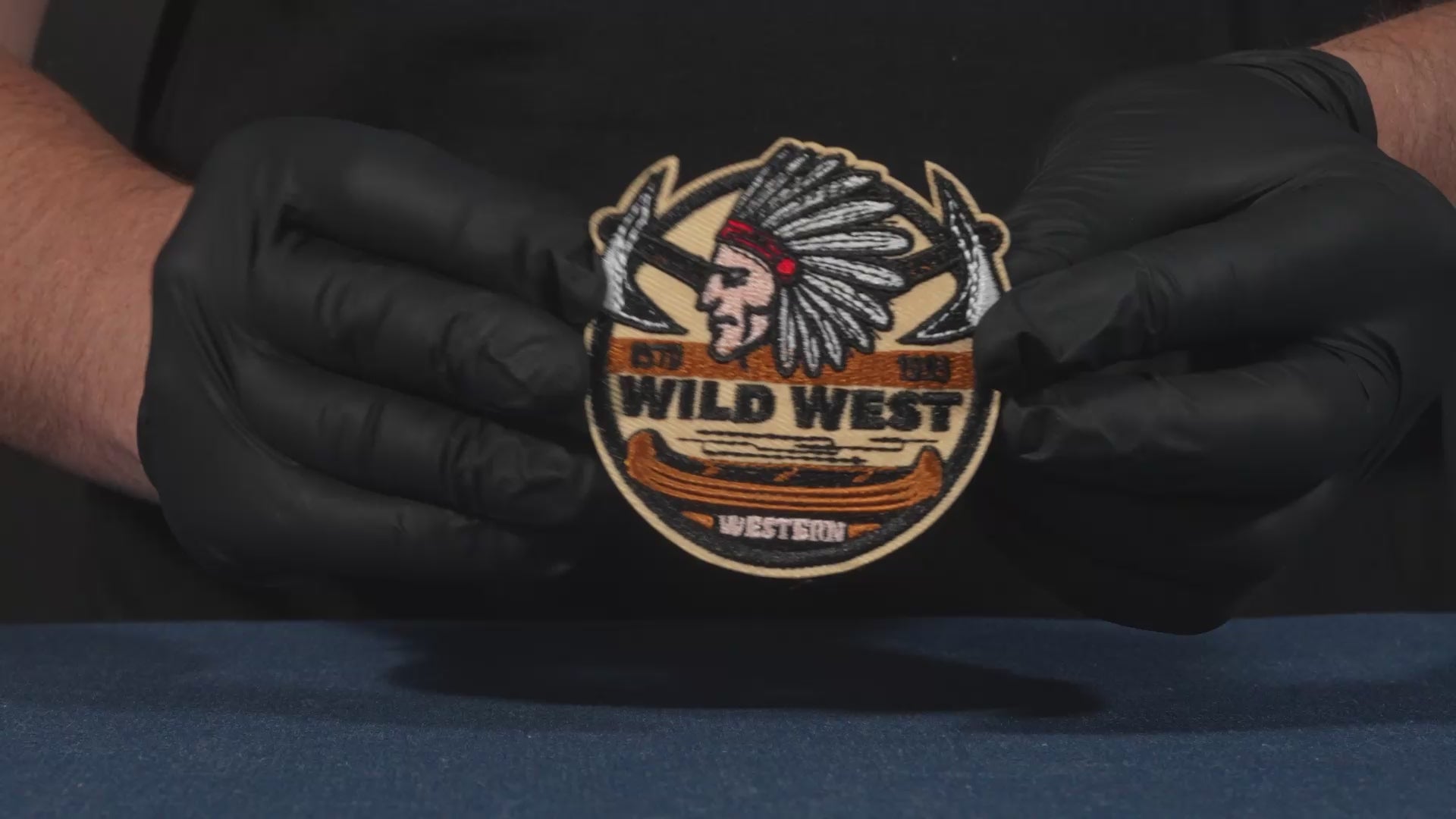 Wild West Indian Hatchet Patch Iron On (7x 7cm)