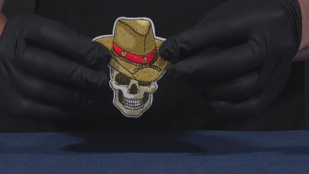 Skull Dead Cowboy Patch Iron On (6.5 x 8cm)