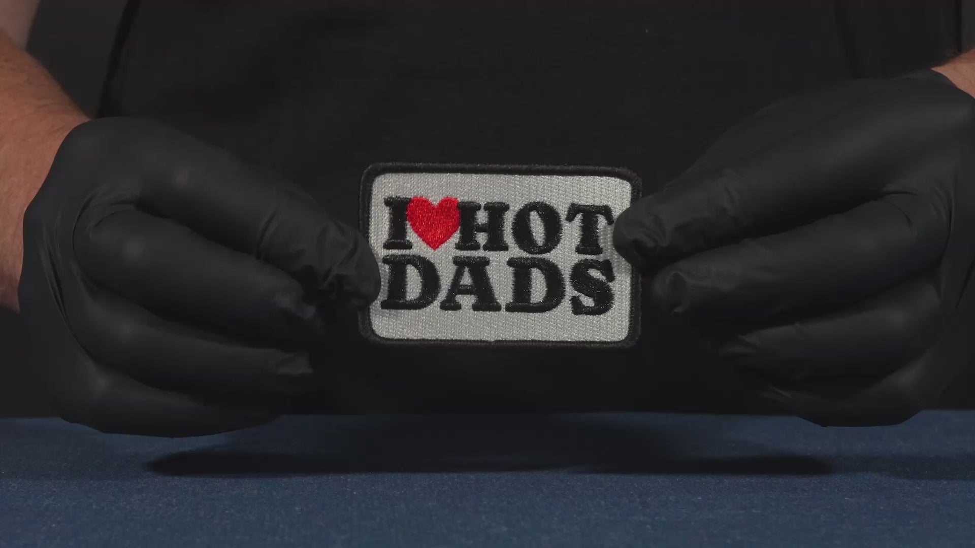 I Love Hot Dads Patch Iron On (7 x 5cm)