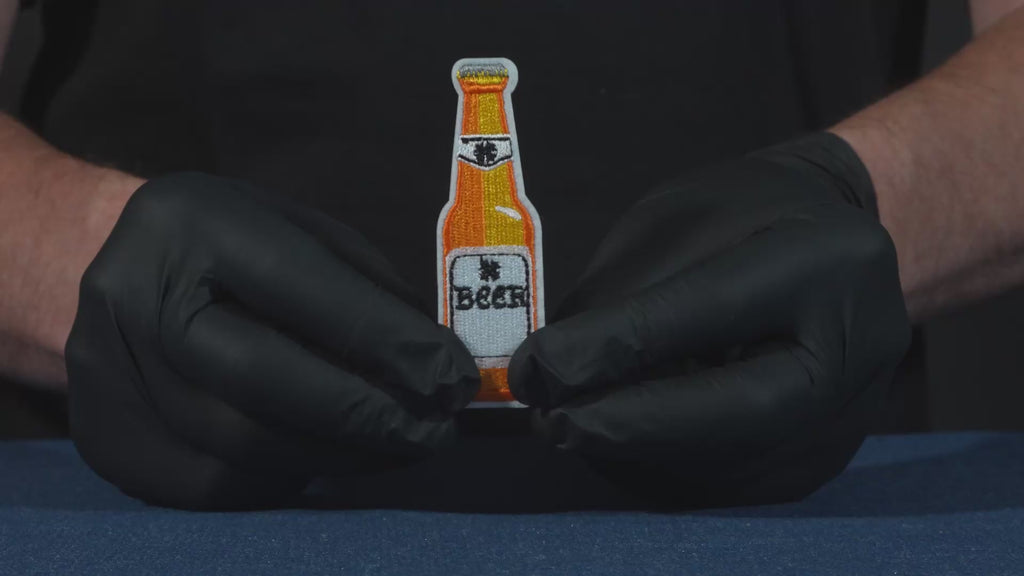 Beer Bottle Alcohol Patch Iron On (8 x 2.6cm)