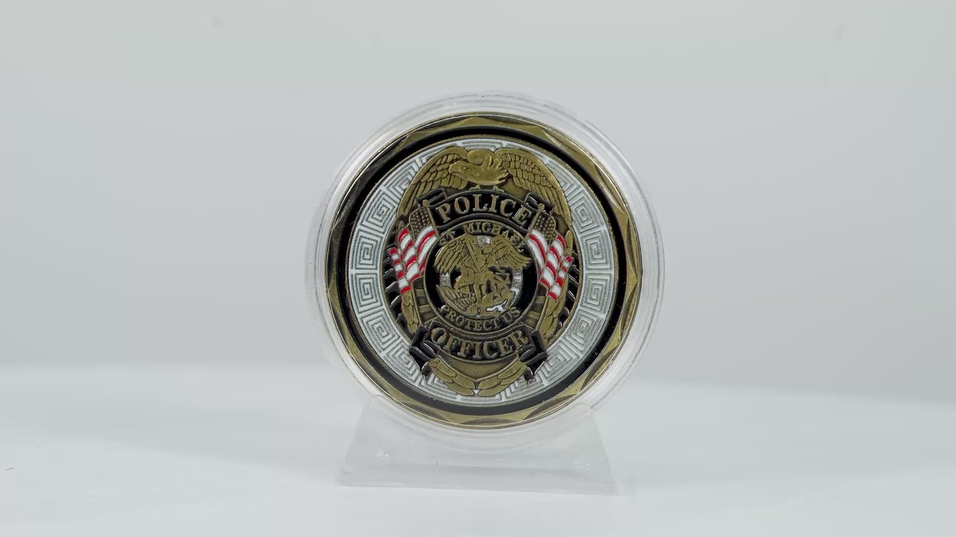 Moneda del Desafío de San Miguel y el Oficial de Policía – Edición Escudo de Tono Dual