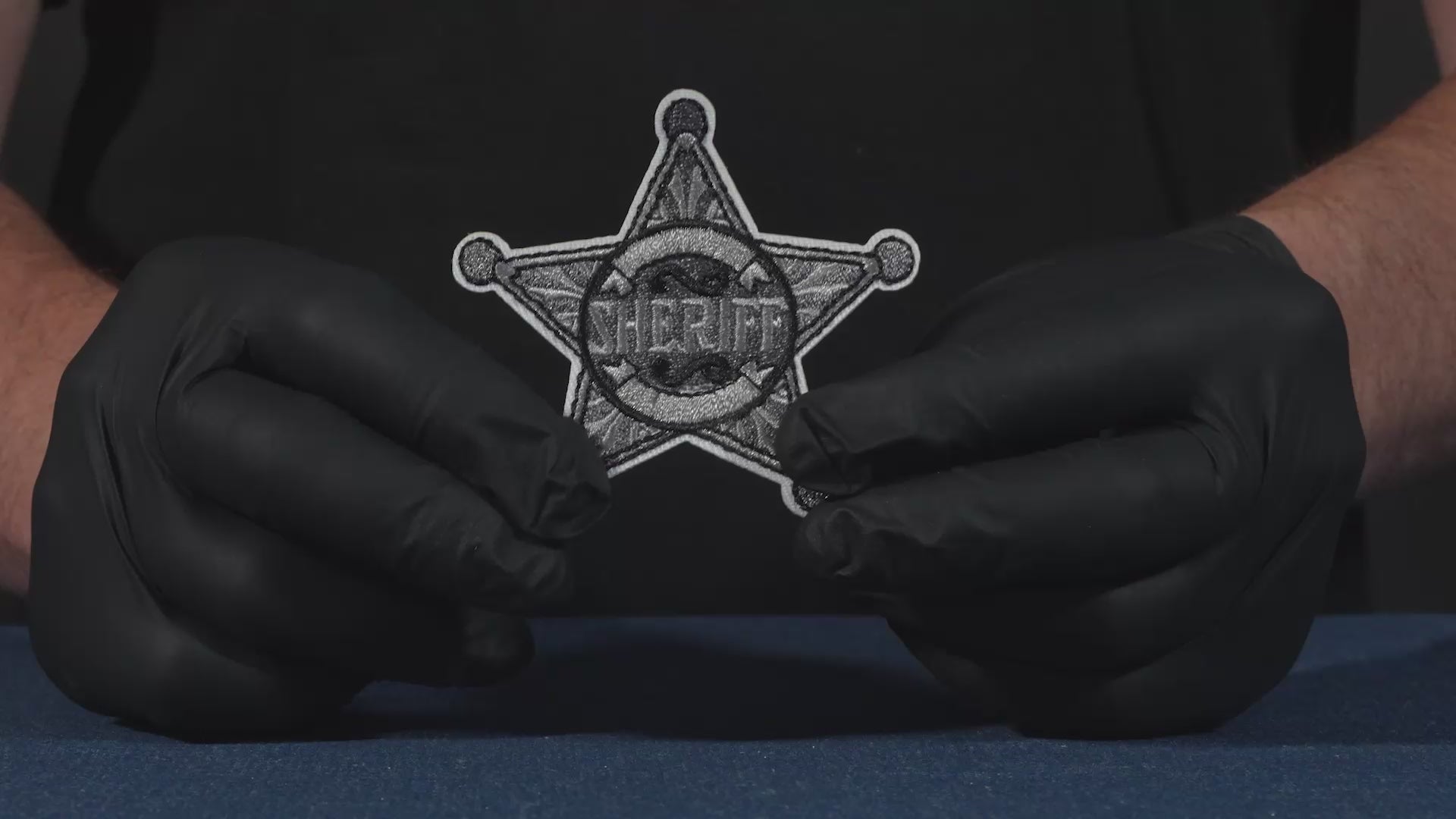 Sheriff Badge Silver Star Patch Iron On (8 x 8cm)