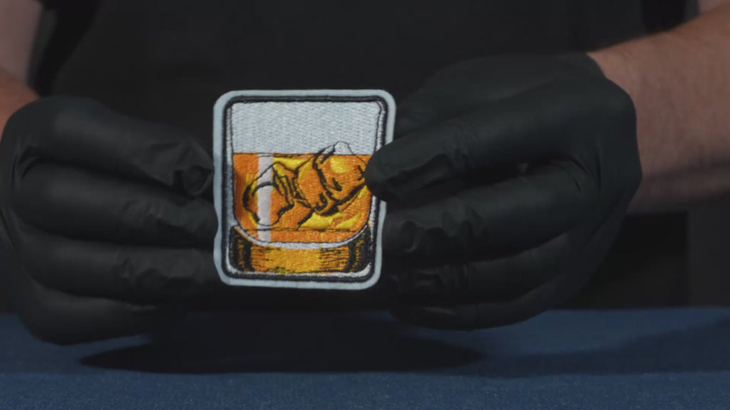 Glass Of Whisky & Ice Patch Iron On (6 x 6cm)