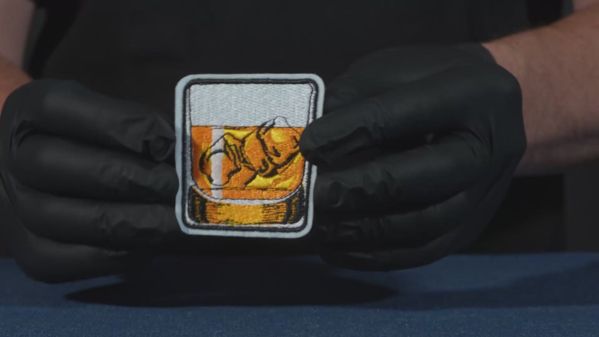 Glass Of Whisky & Ice Patch Iron On (6 x 6cm)