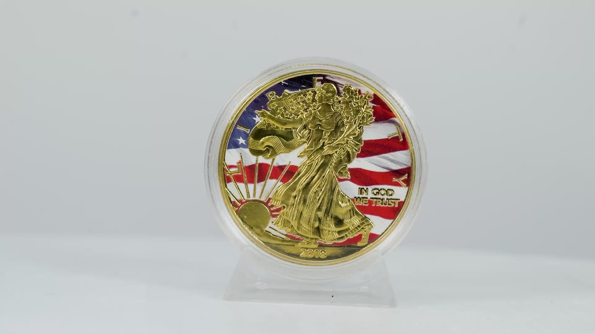 Moneda Águila Americana Liberty – Edición Bandera Patriótica (Superposición de Color)