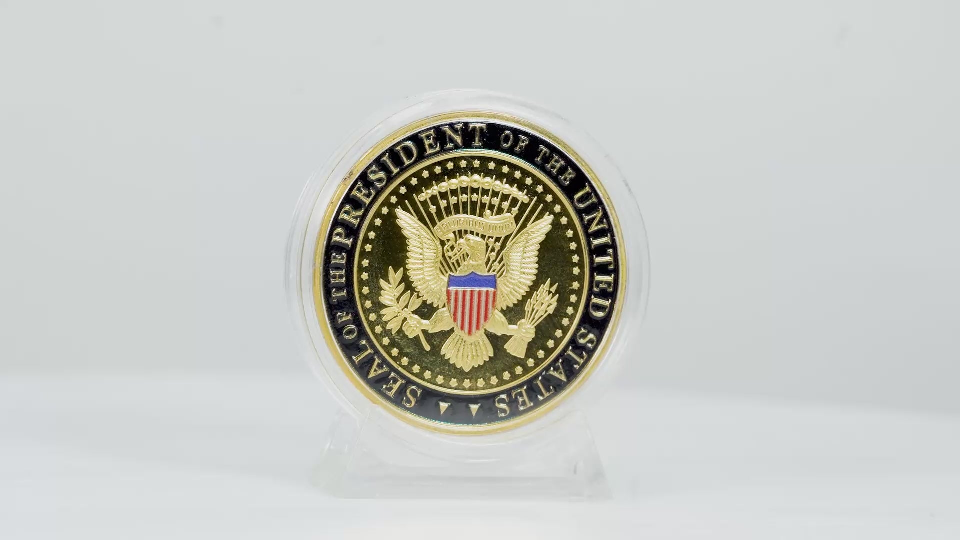 Moneda Conmemorativa del Servicio Secreto y Sello Presidencial – Edición Negra y Dorada