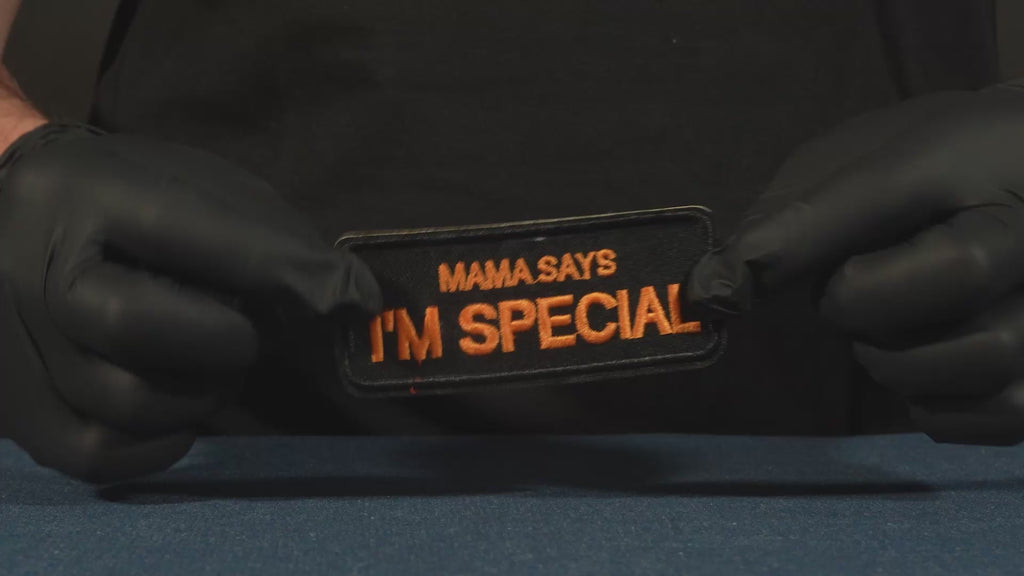Parche termoadhesivo "Mamá dice que soy especial" (10 x 4 cm)
