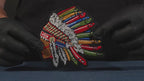 American Native Indian Colour Head Patch Iron On (11 x 12cm)