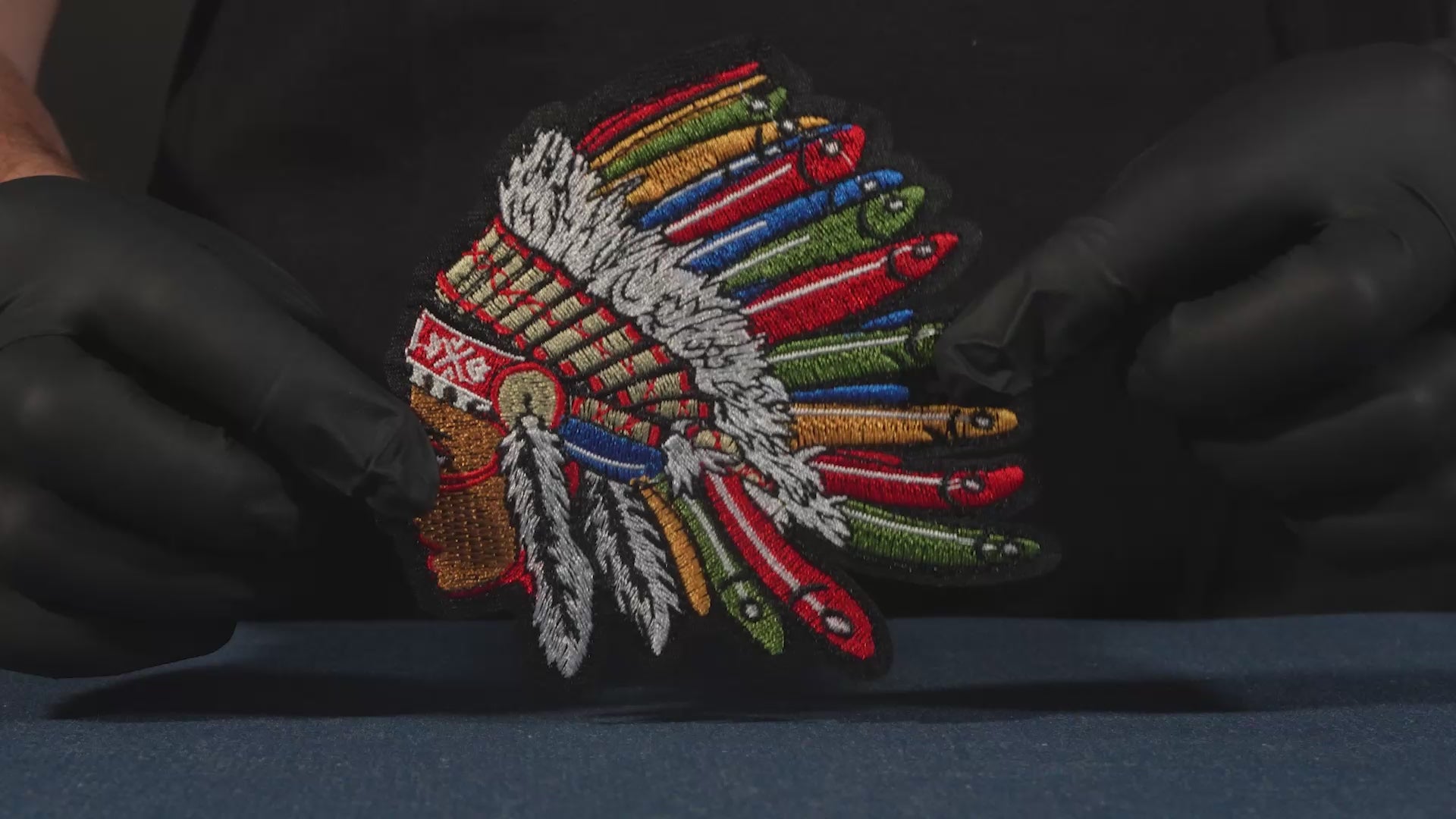 American Native Indian Colour Head Patch Iron On (11 x 12cm)