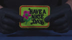 Have A Nice DayLime Green & Gold Patch Iron On (9 x 7cm)
