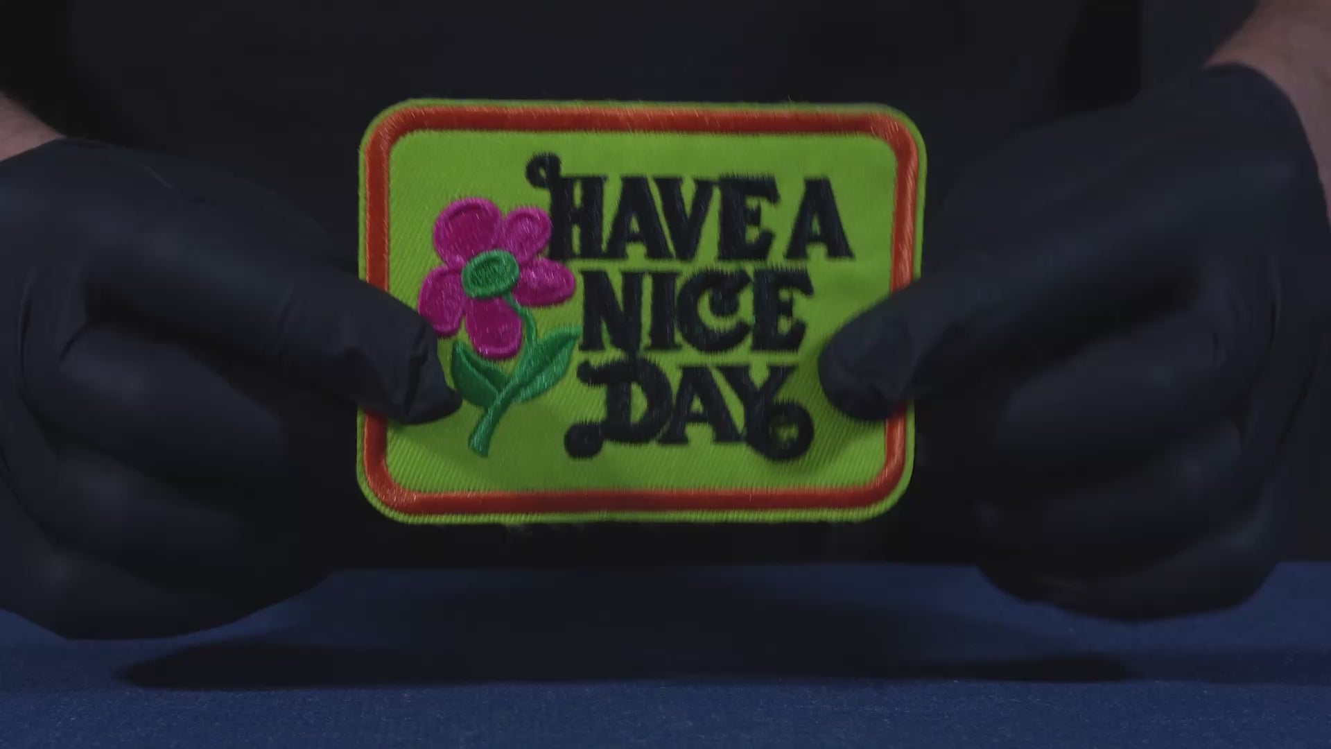 Have A Nice DayLime Green & Gold Patch Iron On (9 x 7cm)