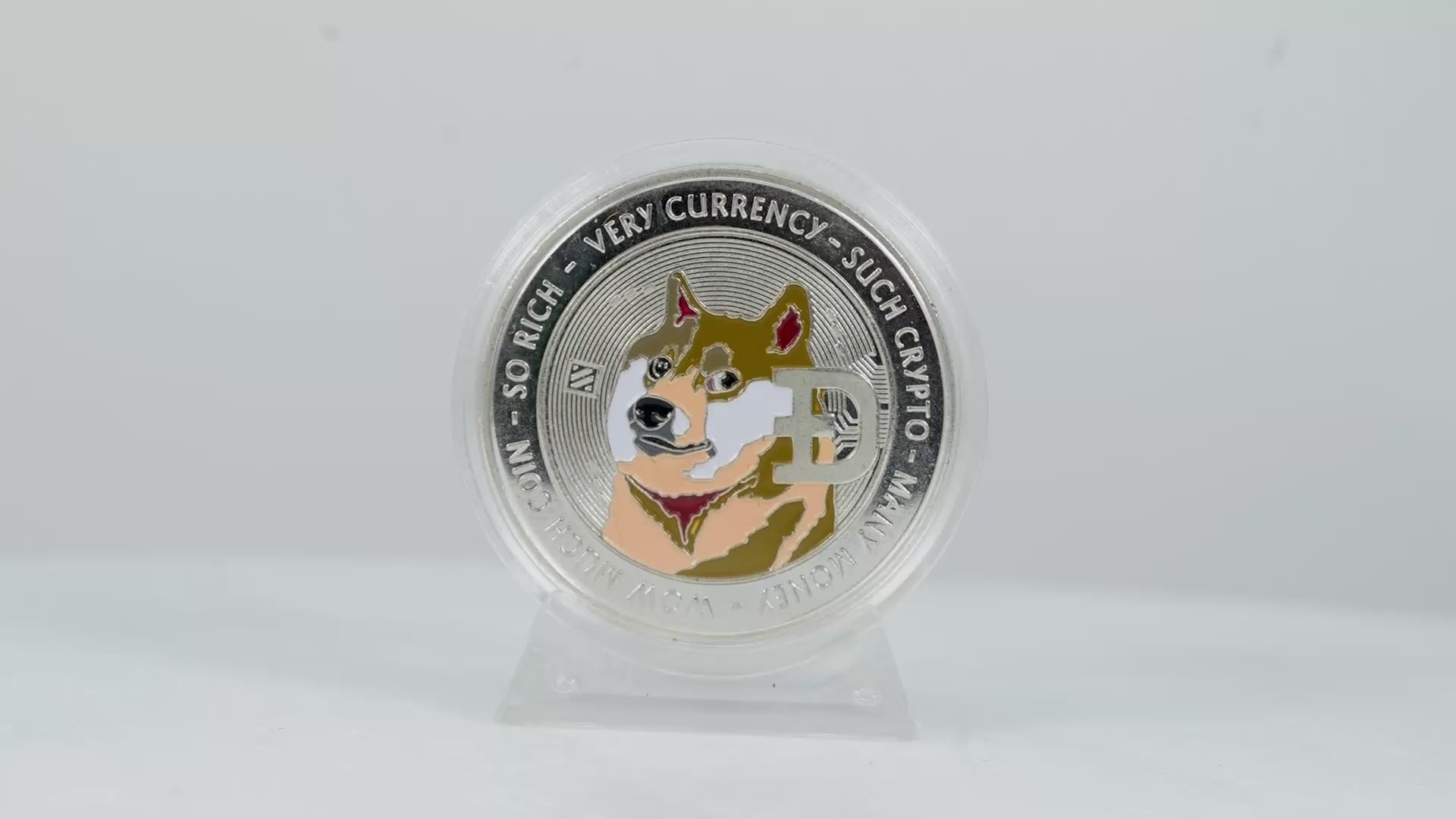 Moneda de desafío chapada en plata Dogecoin