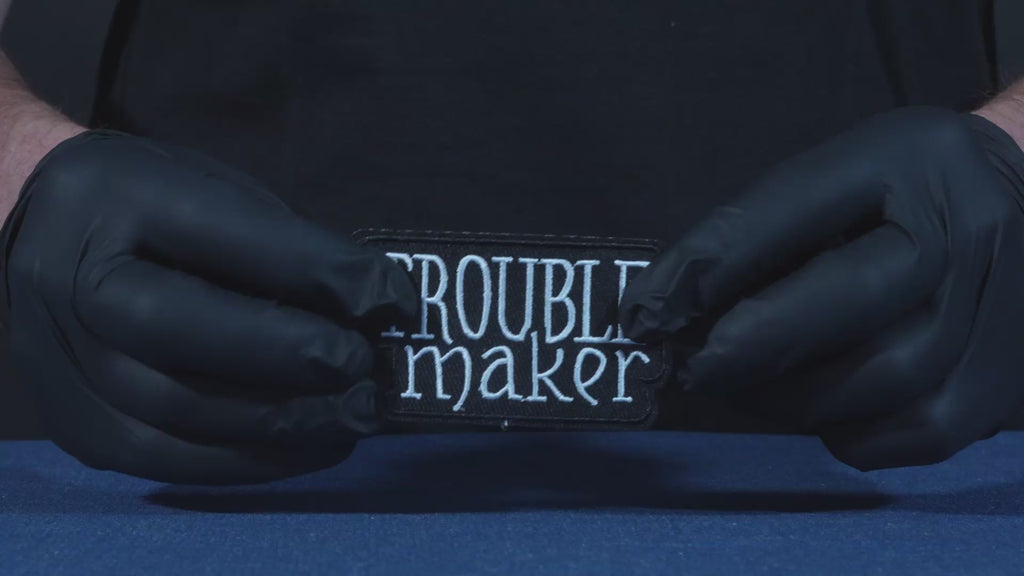 Trouble Maker Patch Iron On (8 x 4cm)