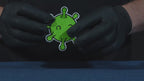 Green Germ Virus Patch Iron On (8 x 7cm)
