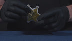 Sheriff Badge Gold Star Patch Iron On (7 x 7cm)