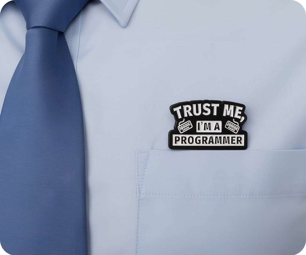 Trust Me I'm A Programmer Code Pin Badge