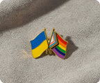 Ukraine & Progress Pride Friendship Pin Badge
