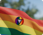 Rainbow Triangle In Circle Pride Pin Badge