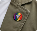 Rainbow Triangle In Circle Pride Pin Badge