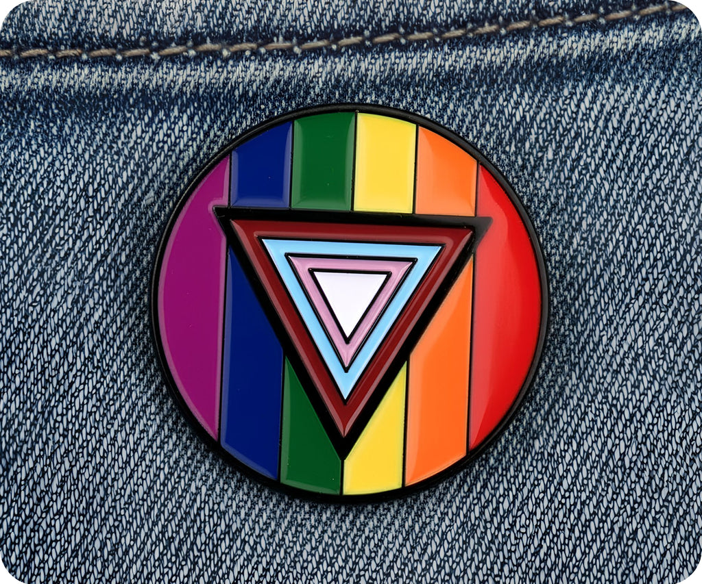 Rainbow Triangle In Circle Pride Pin Badge