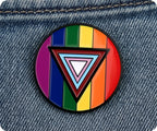 Rainbow Triangle In Circle Pride Pin Badge