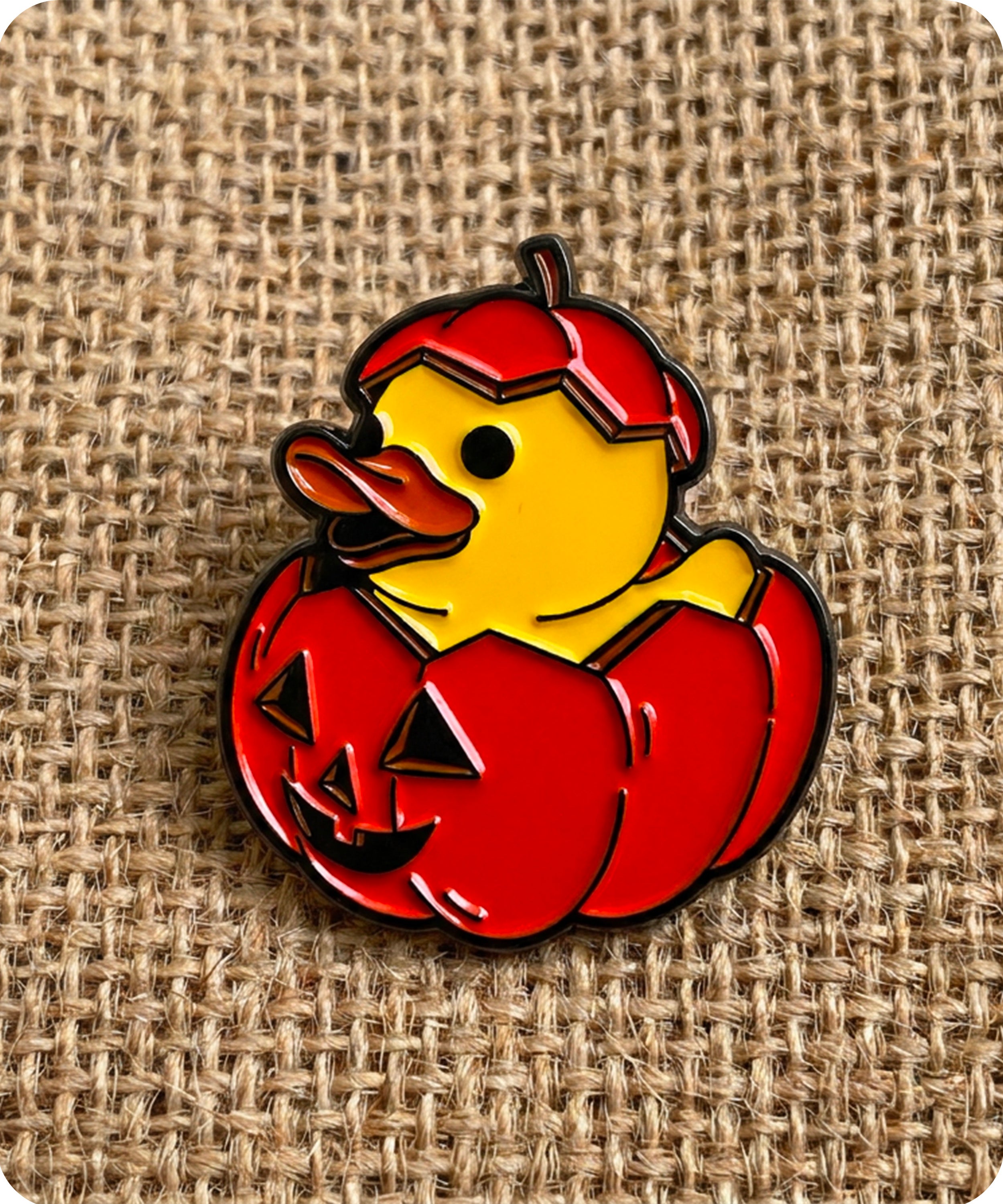 Halloween Pumpkin Duck Enamel Lapel Pin Badge