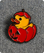 Halloween Pumpkin Duck Enamel Lapel Pin Badge
