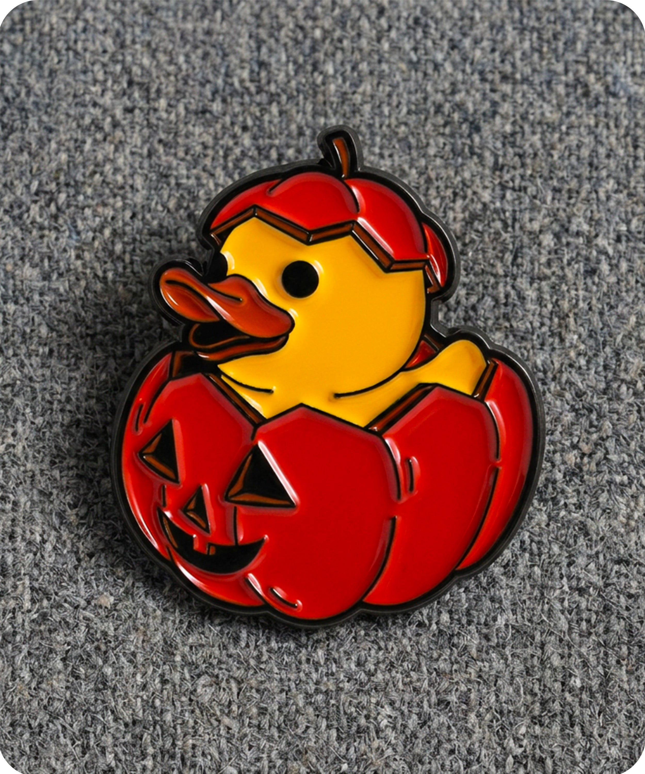 Halloween Pumpkin Duck Enamel Lapel Pin Badge