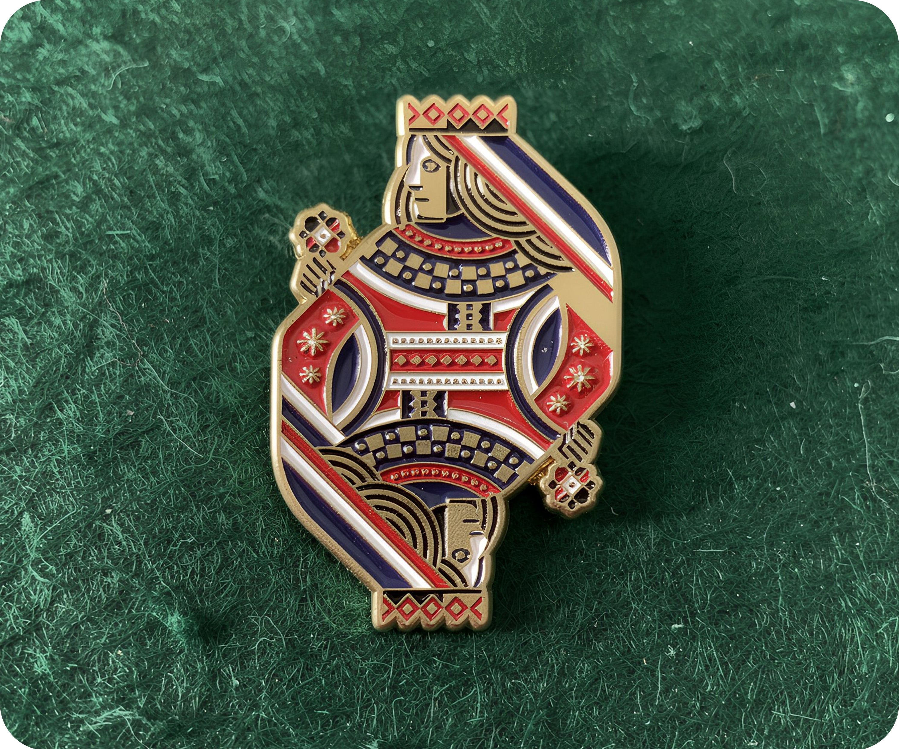 Insignia de alfiler de póquer de la Reina de Picas Imagen secundaria del producto