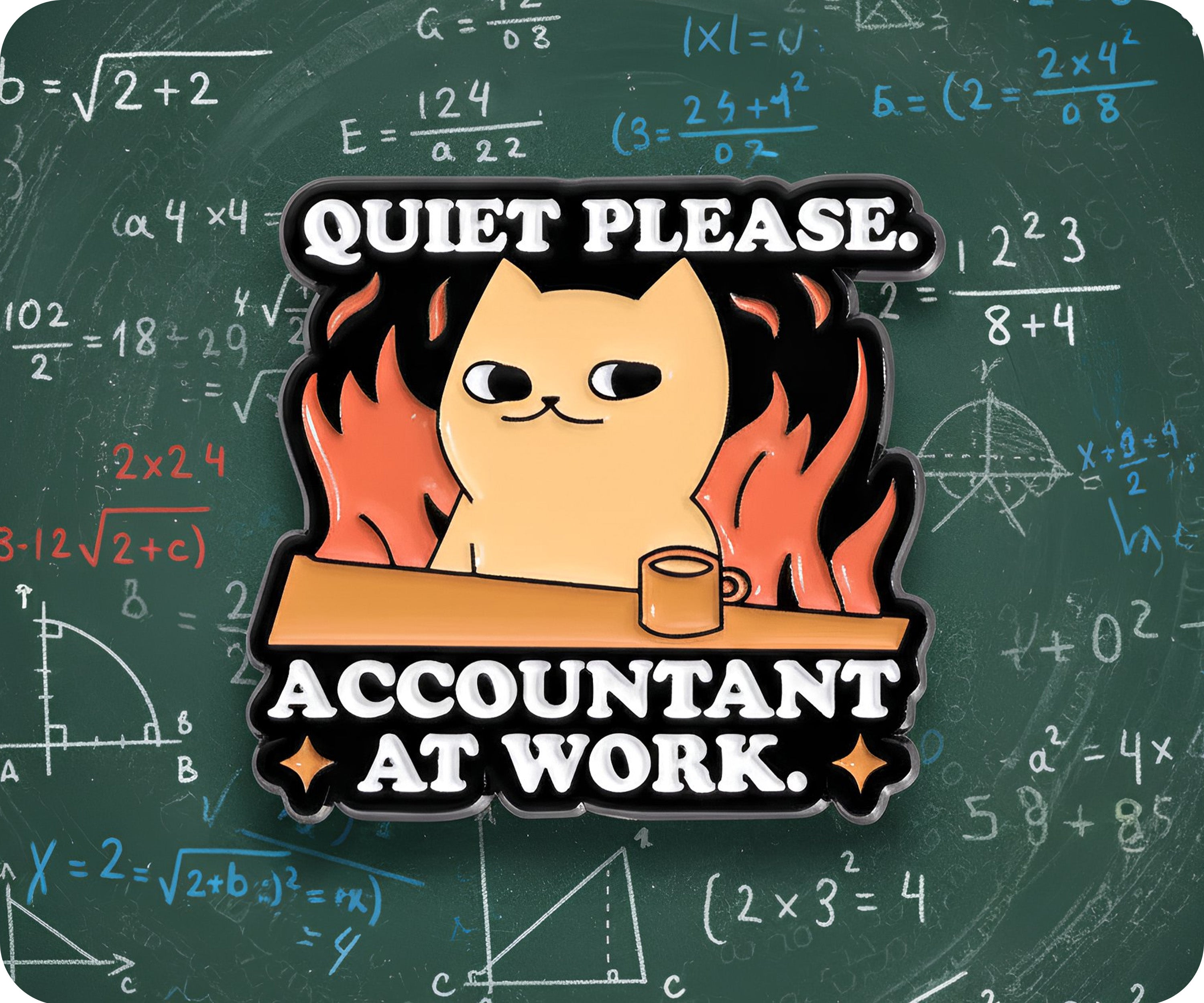 Quiet Please Accountant At Work Pin Badge
