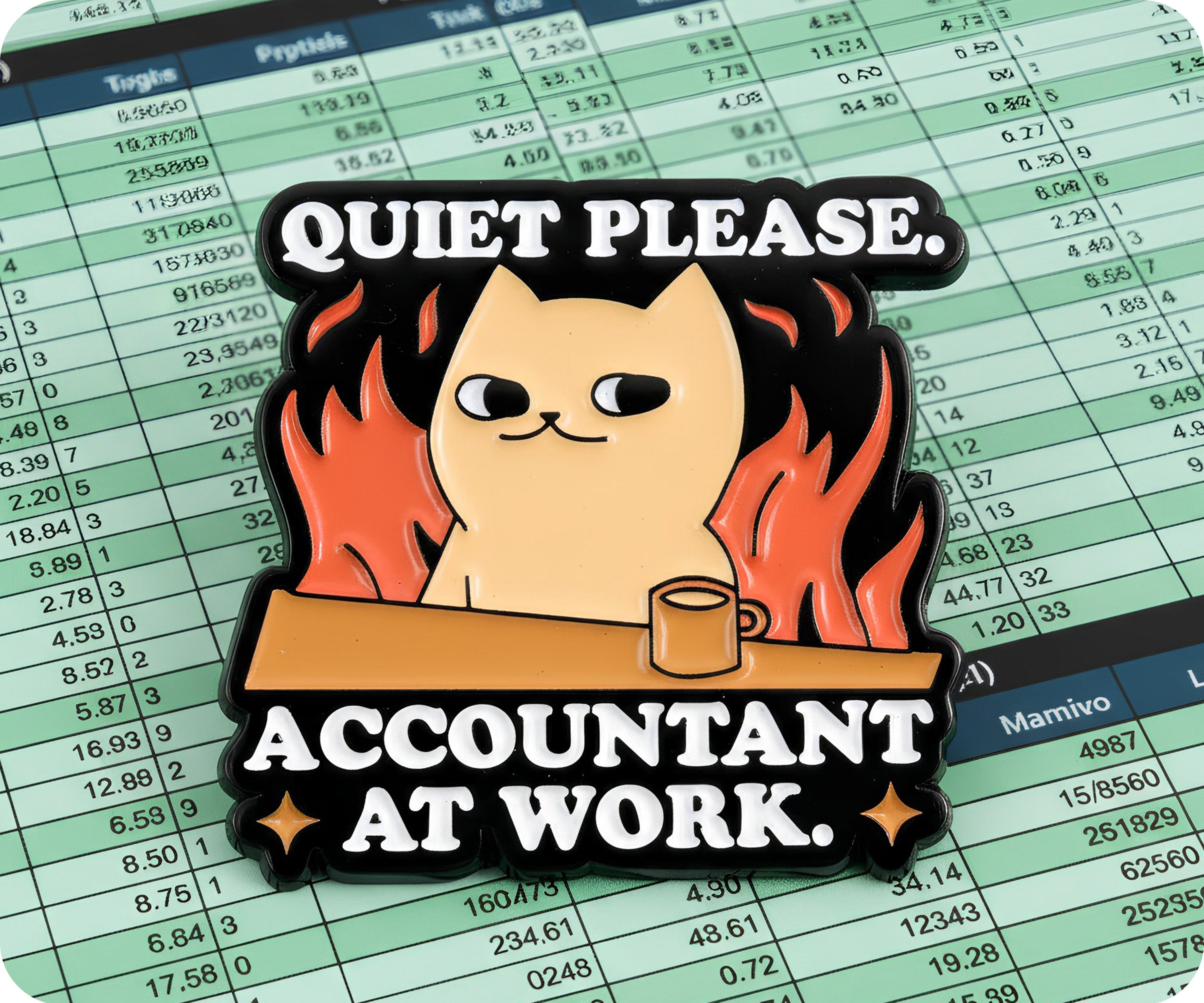 Quiet Please Accountant At Work Pin Badge