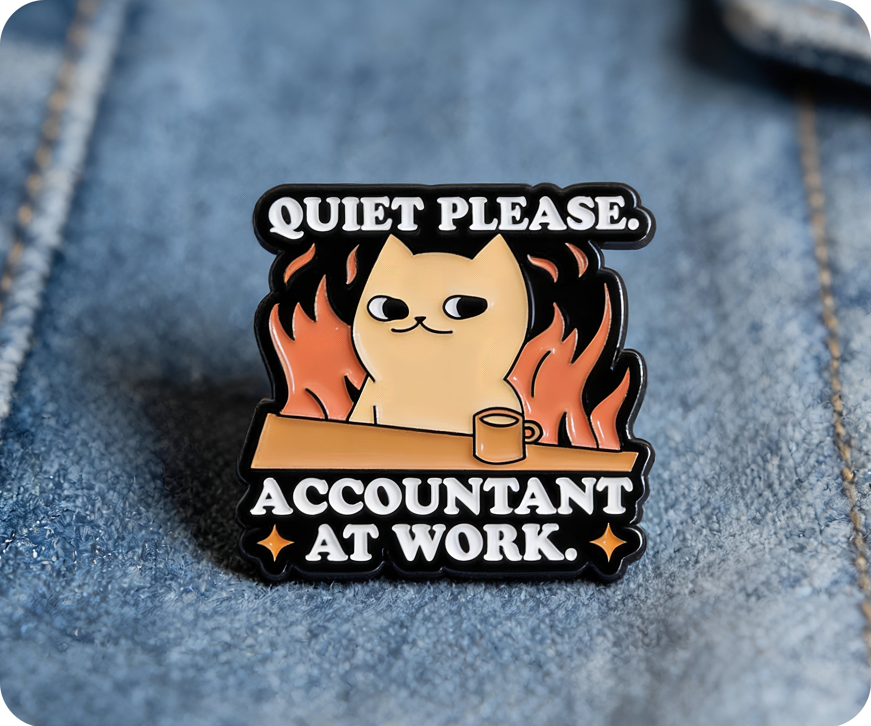 Quiet Please Accountant At Work Pin Badge